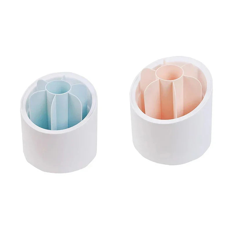 360° Rotating Makeup Brush Organizer – Dustproof Cosmetic Storage Box