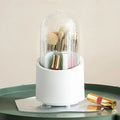 360° Rotating Makeup Brush Organizer – Dustproof Cosmetic Storage Box