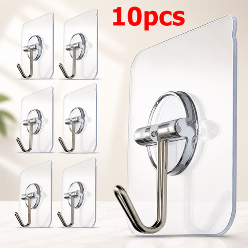 10 Pcs Transparent Adhesive Hooks