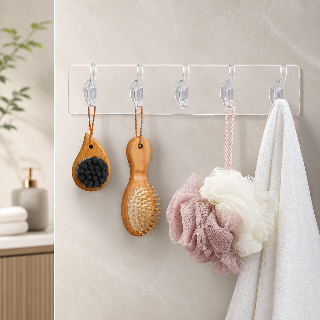 10 Pcs Transparent Adhesive Hooks