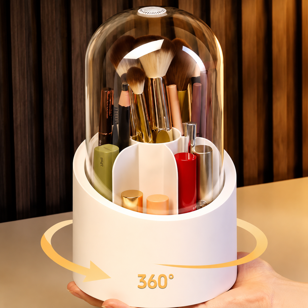 360° Rotating Makeup Brush Holder