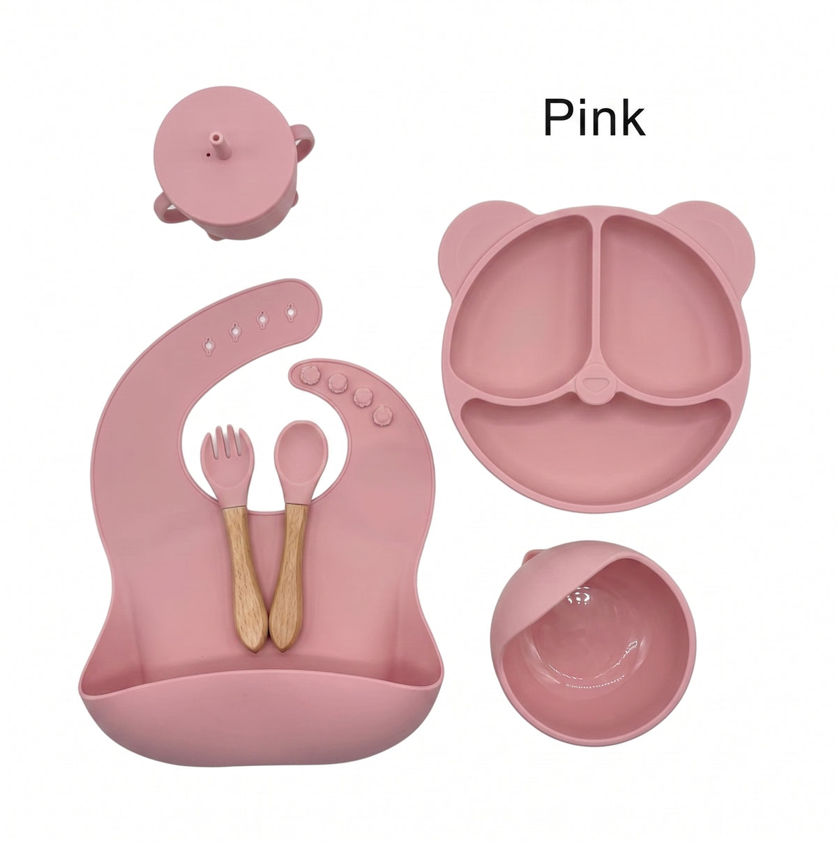 6 Piece Silicone Baby Feeding Set
