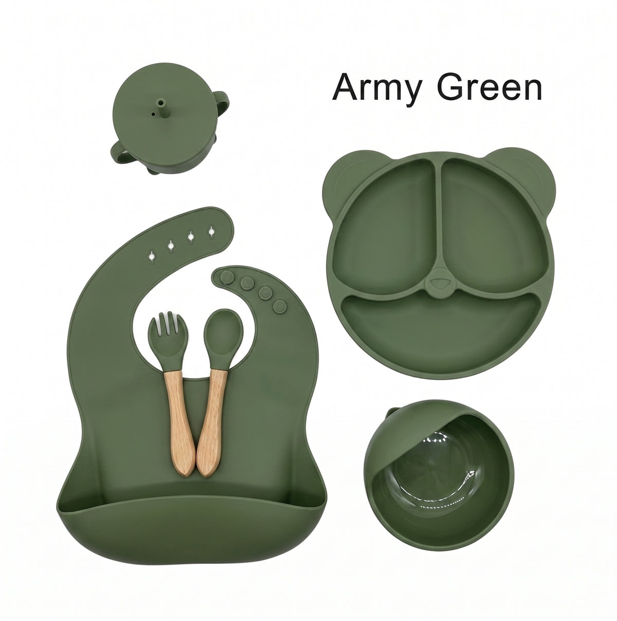 6 Piece Silicone Baby Feeding Set