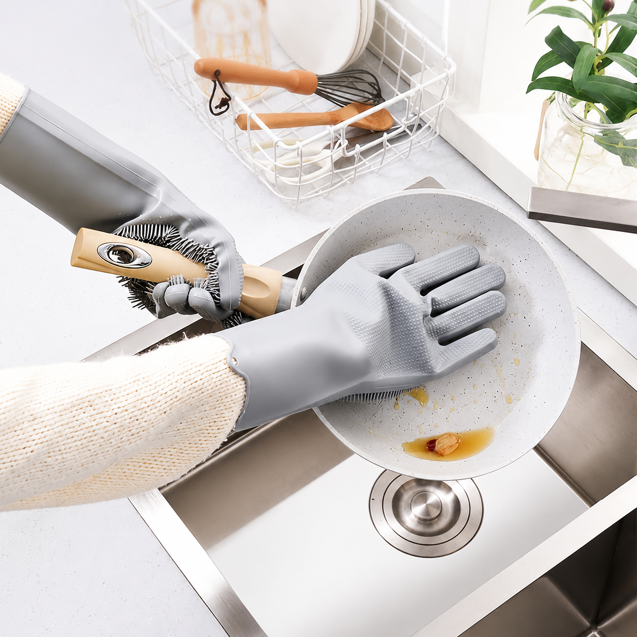 2 pcs Magic Silicone Cleaning Gloves