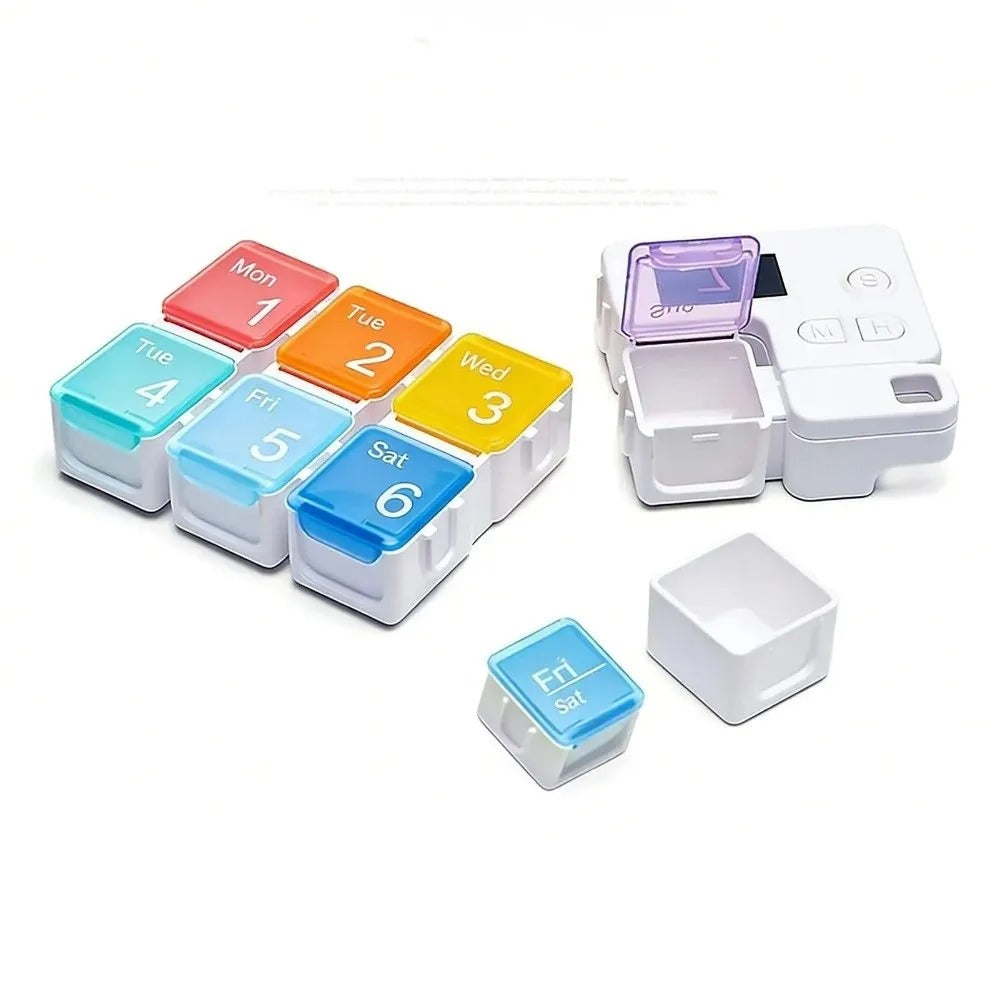 Smart Weekly Pill Organizer with Alarm Timer