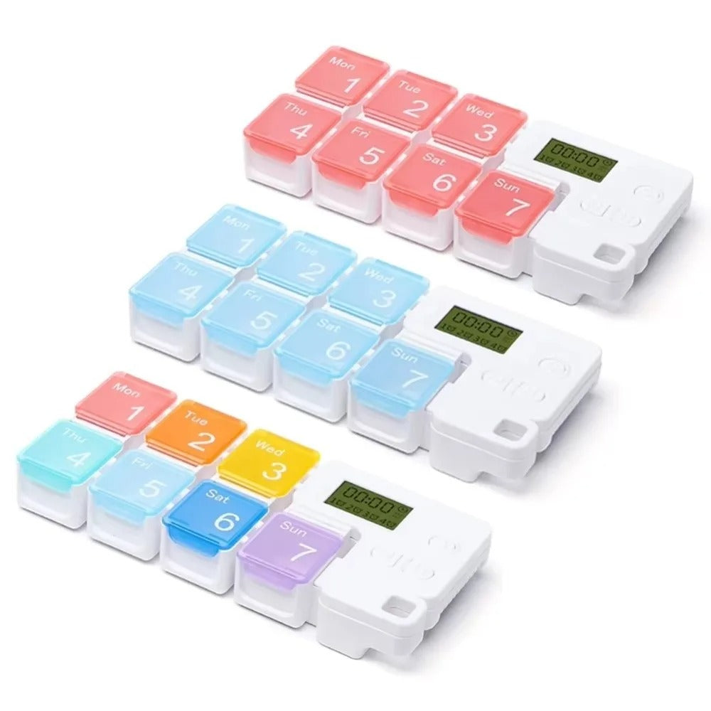 Smart Weekly Pill Organizer with Alarm Timer