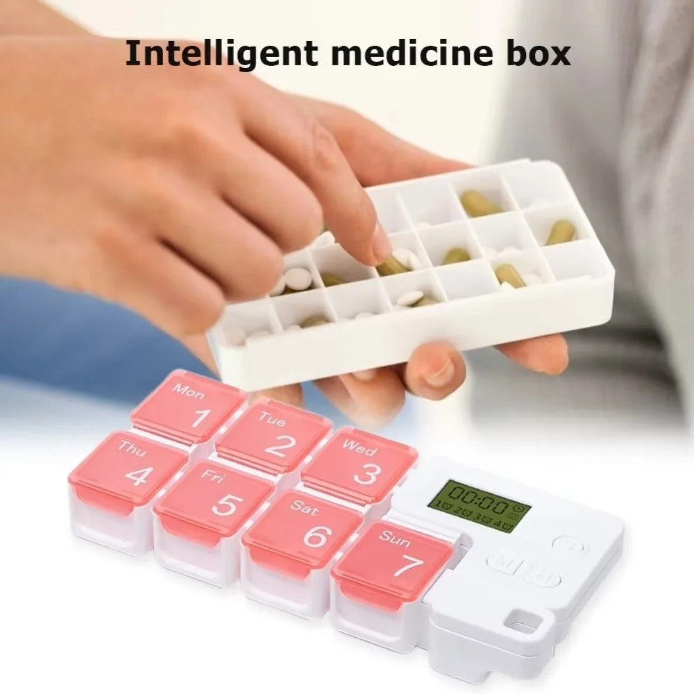 Smart Weekly Pill Organizer with Alarm Timer