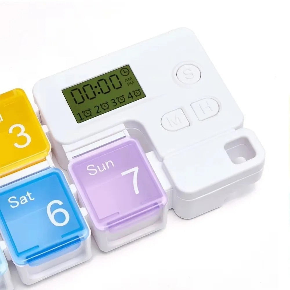 Smart Weekly Pill Organizer with Alarm Timer