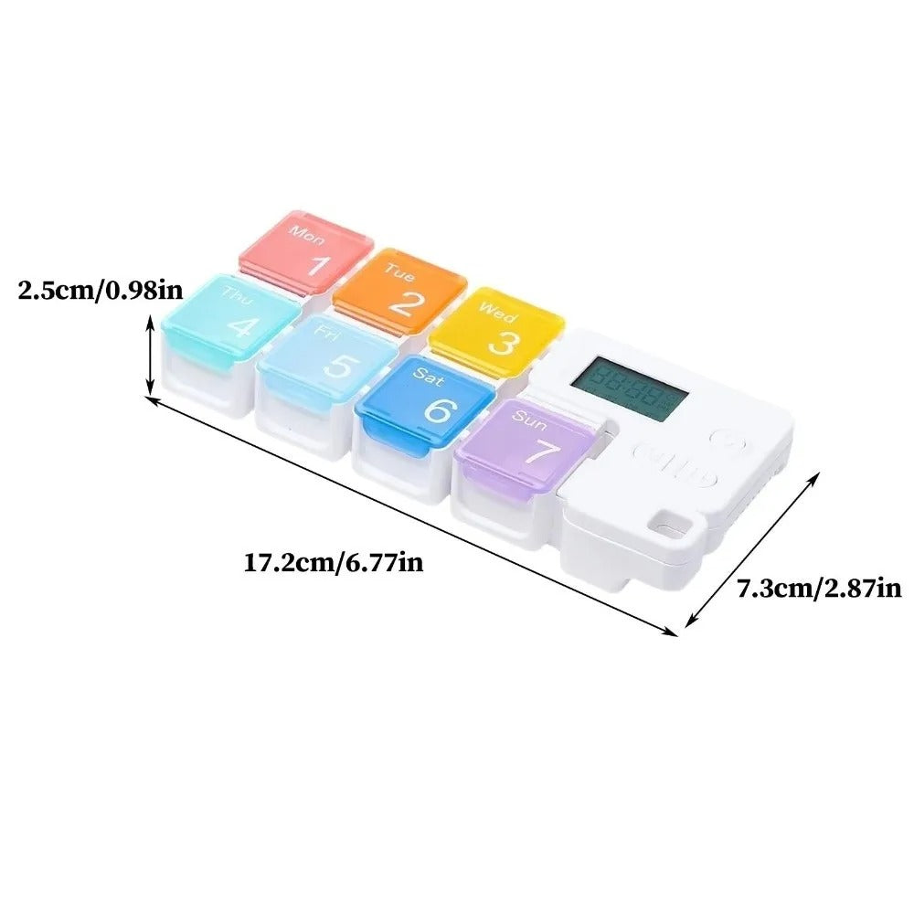 Smart Weekly Pill Organizer with Alarm Timer